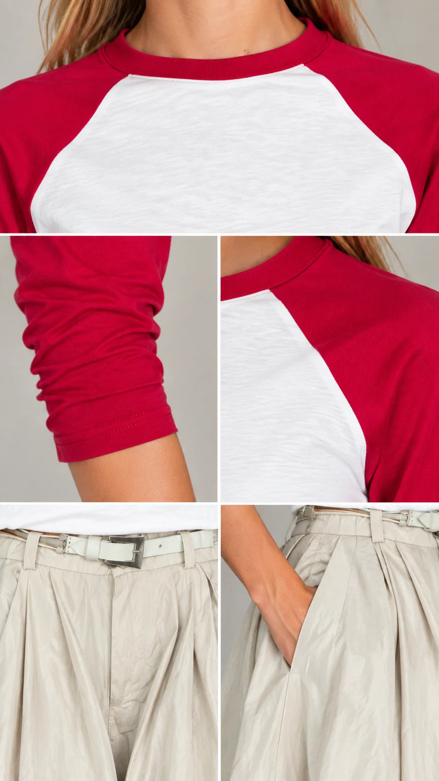 Detailed close-up views of neckline, sleeve cuffs, waistband, and skirt pocket