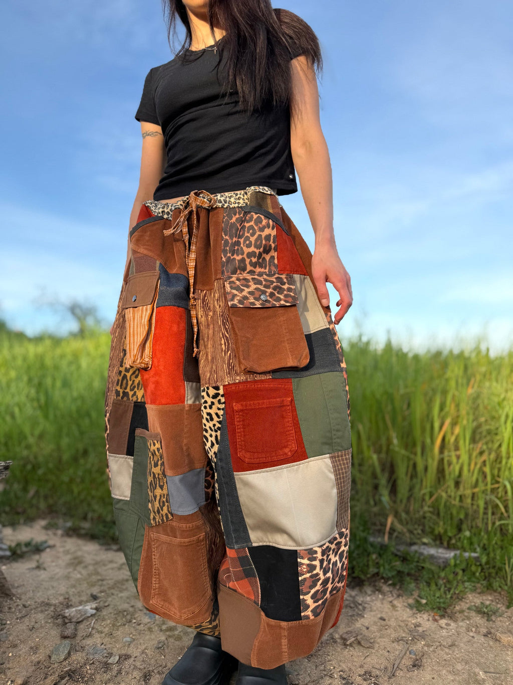 Upcycled Adjustable-Waist Pants