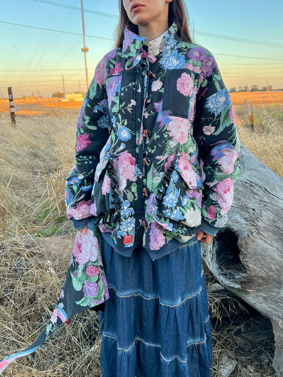 Upcycled Jacket & Headscarf Set