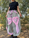 Upcycled Adjustable-Waist Ruffle Pants