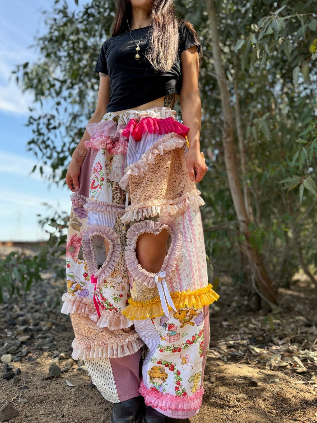Upcycled Adjustable-Waist Pants